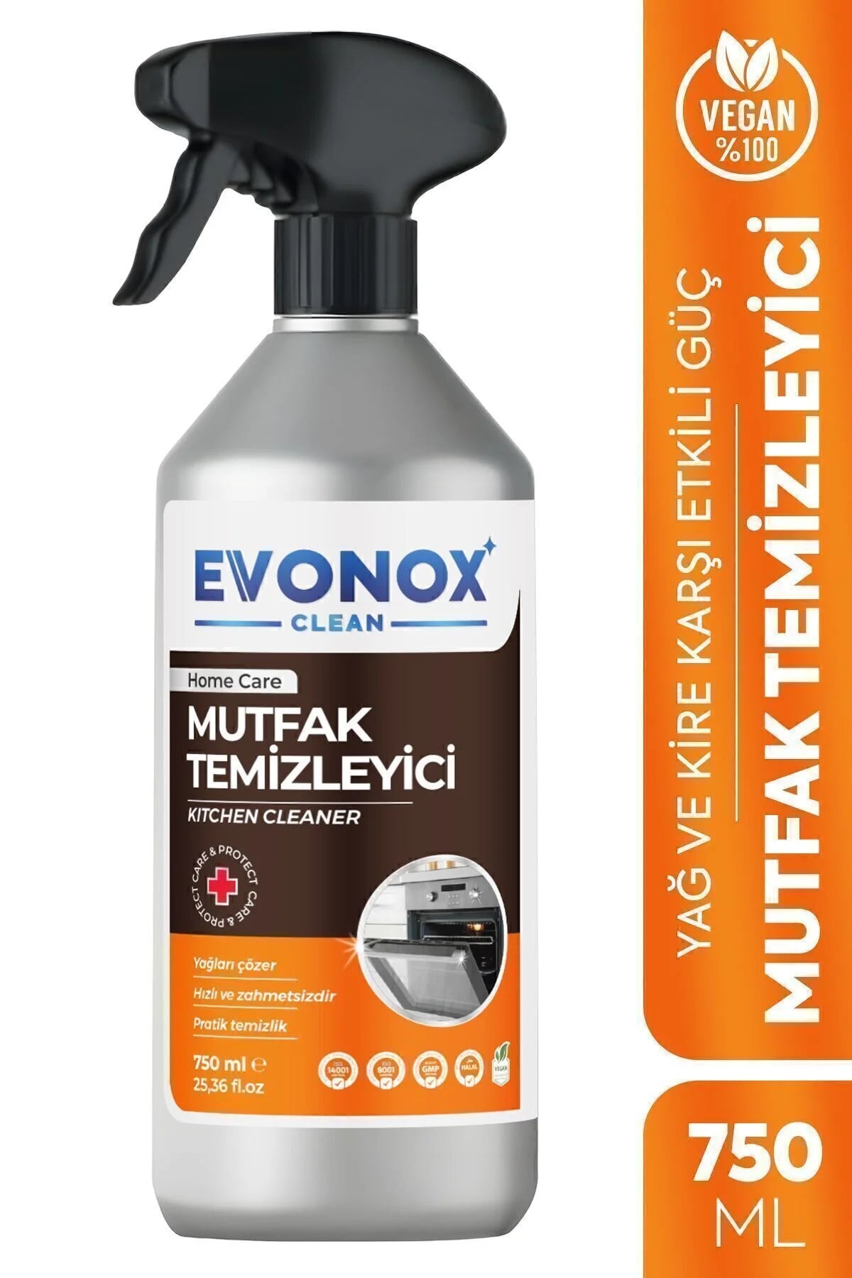 Evonox Clean Keukenreiniger – Krachtige Ontvetter – Vetverwijderaar voor Keuken, Oven en Fornuis – 750 ml