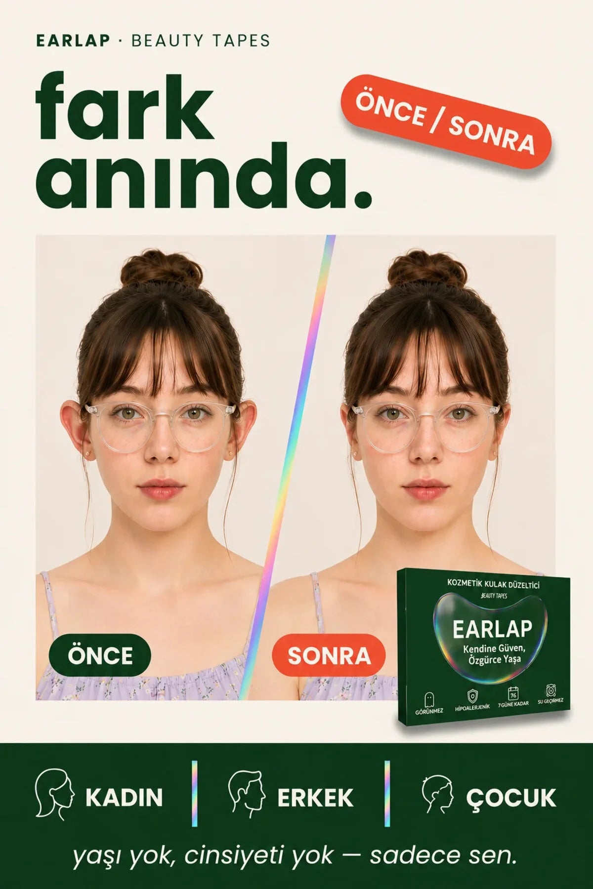 EARLAP Maxhold Beauty Tapes | Transparante Cosmetische Oorcorrectie Strips | 40 Stuks