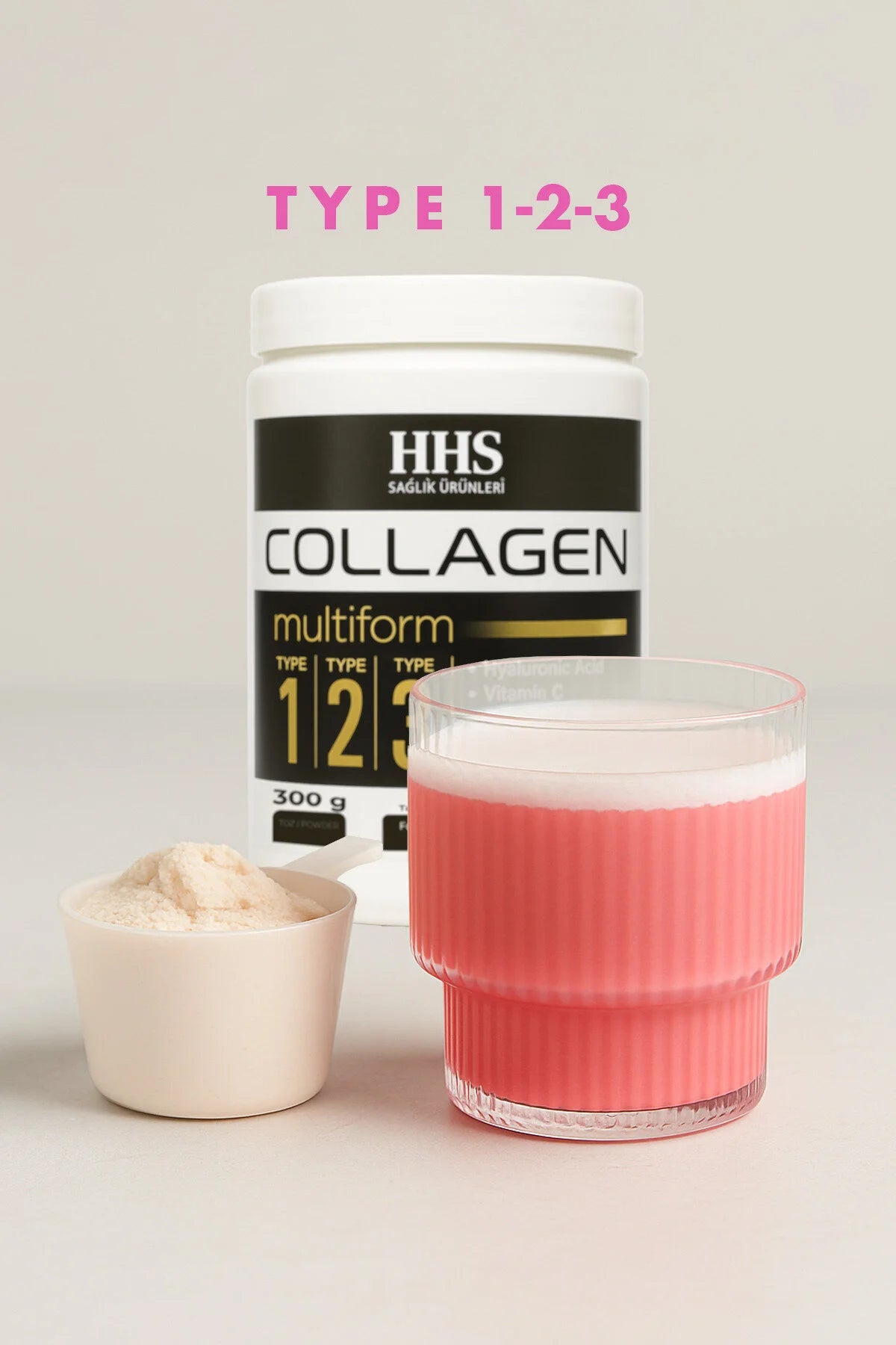 HHS Collagen Multiform Type 1-2-3 – 300 g | Aardbeiensmaak
