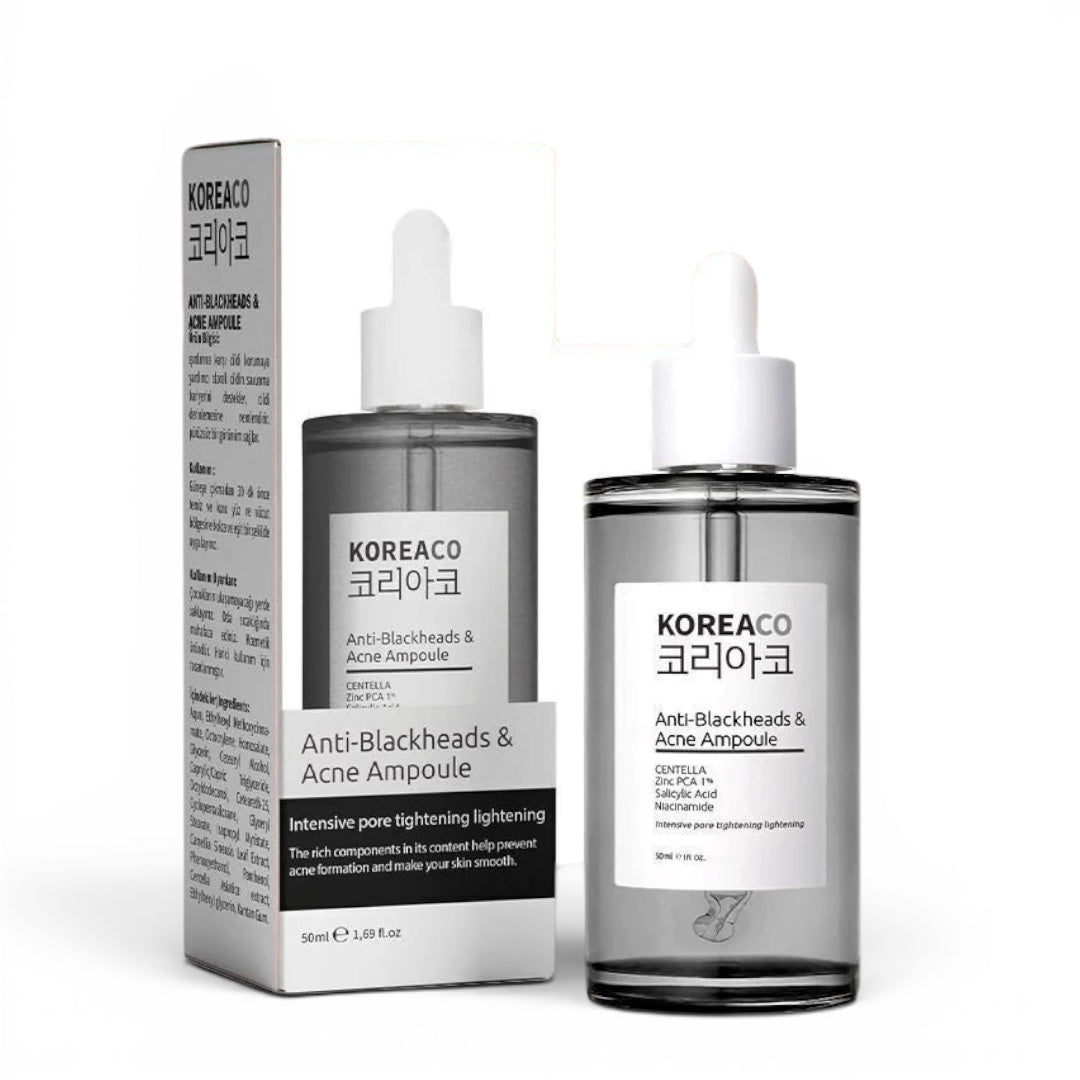 Koreaco - Anti-Blackheads & Acne Ampoule | Anti-mee-eters Acne Ampul | VEGAN | Voor alle huidtypes | 50 (ml.) | Centella | Niacinamide | Makes your skin smooth |