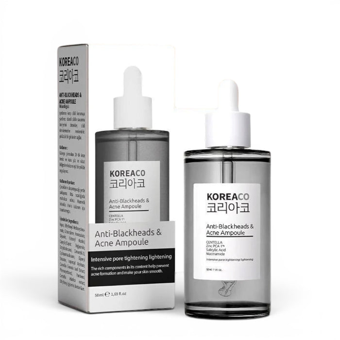 Koreaco - Anti-Blackheads & Acne Ampoule | Anti-mee-eters Acne Ampul | VEGAN | Voor alle huidtypes | 50 (ml.) | Centella | Niacinamide | Makes your skin smooth |
