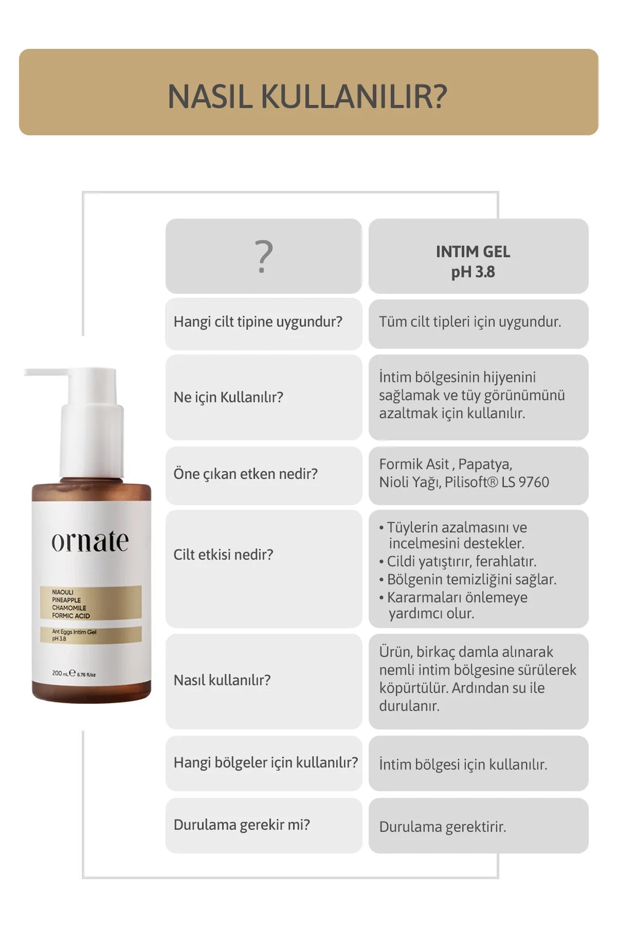Ornate Intieme Wasgel pH 3.8 – Niaouli, Ananas & Kamille – Voor Gevoelige Huid – 200 ml