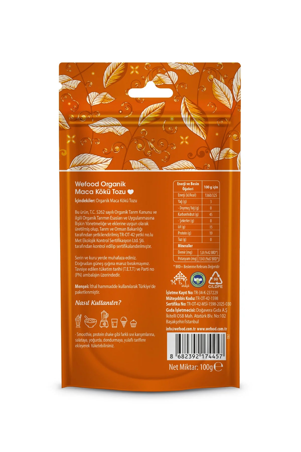 Wefood  Maca Wortelpoeder – 100 g – 100% Maca – Vegan – Vezelrijk