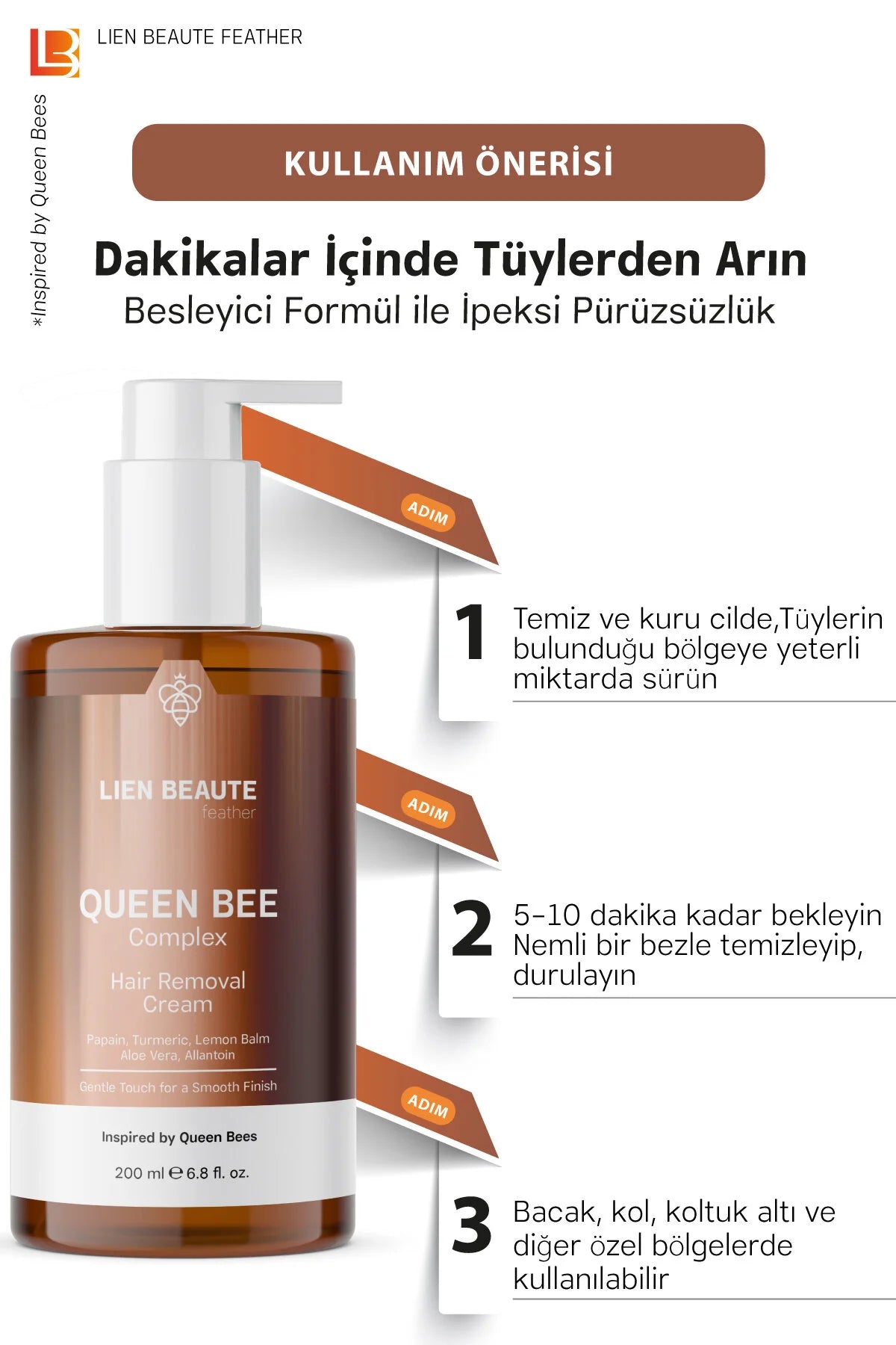 Lien Beaute Queen Bee Complex Ontharingscrème Unisex (Haar Removal Cream)  -200 ml