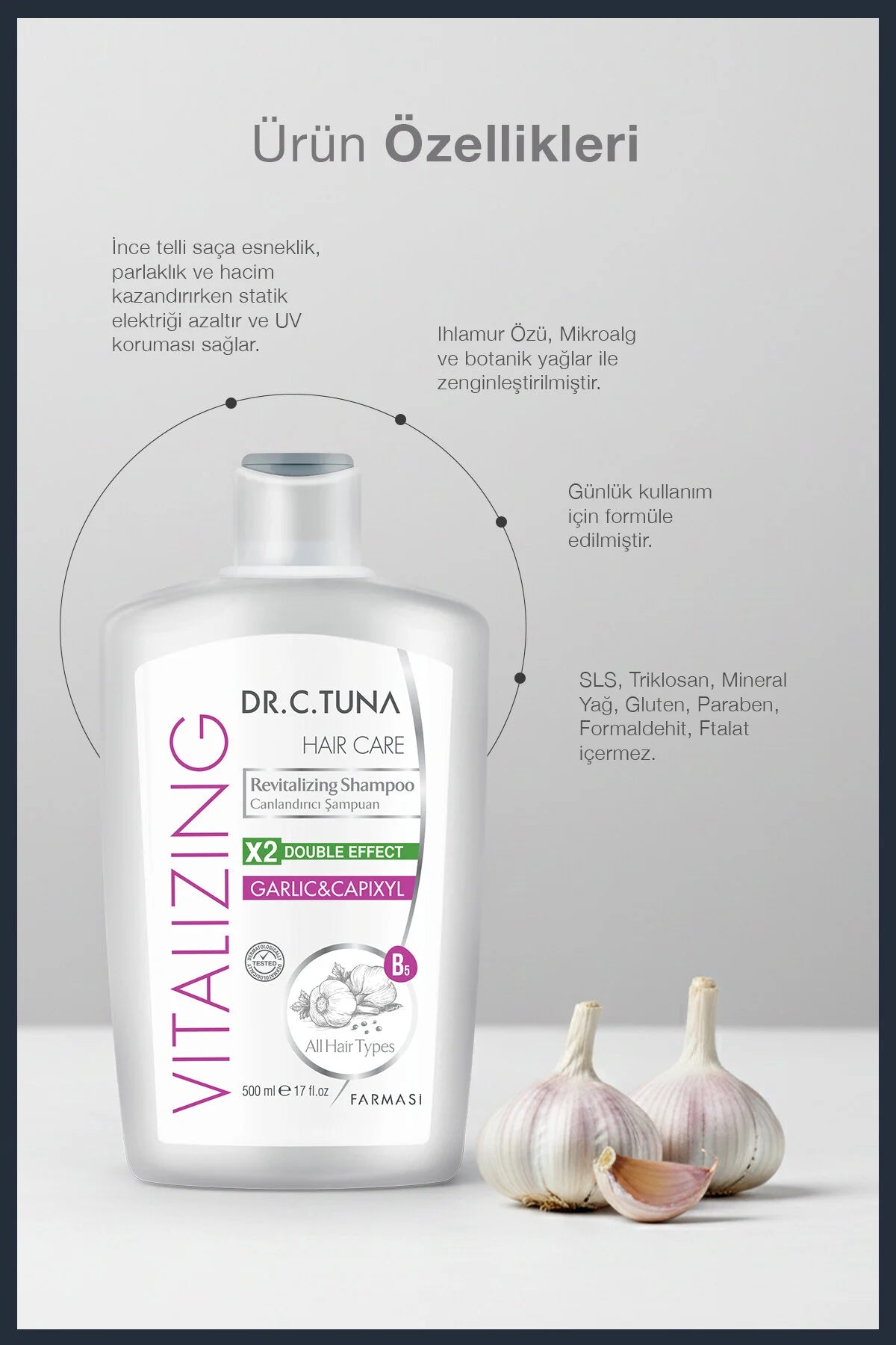 Farmasi Dr. C. Tuna Garlic & Capixyl Shampoo – Anti Hair Loss & Strengthening Care