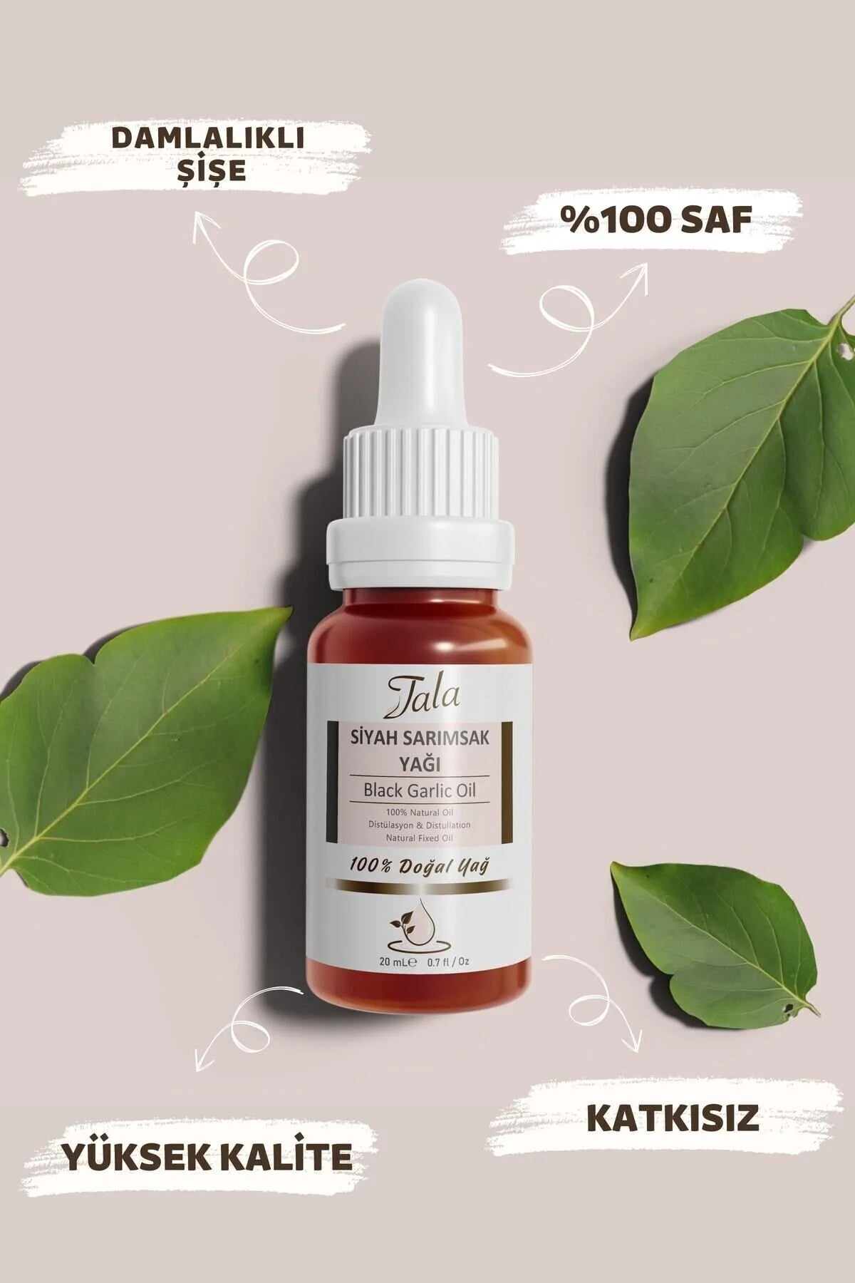 Tala Zwarte Knoflookolie – Black Garlic Oil – 100% Natuurlijke Olie – Koudgeperst – Voor Haar & Huid – 20 ml