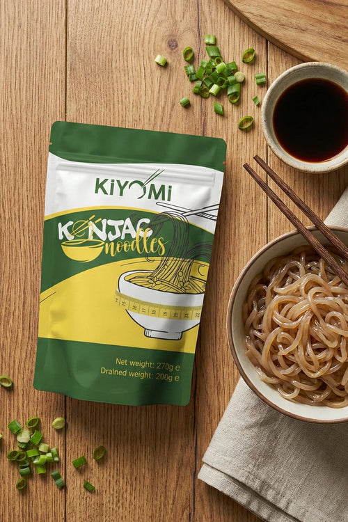 Kiyomi Konjac Noodles – Konjac Noedels – Slechts 6 kcal per 100 g – Koolhydraatvrij & Vetvrij – 200 g Uitlekgewicht
