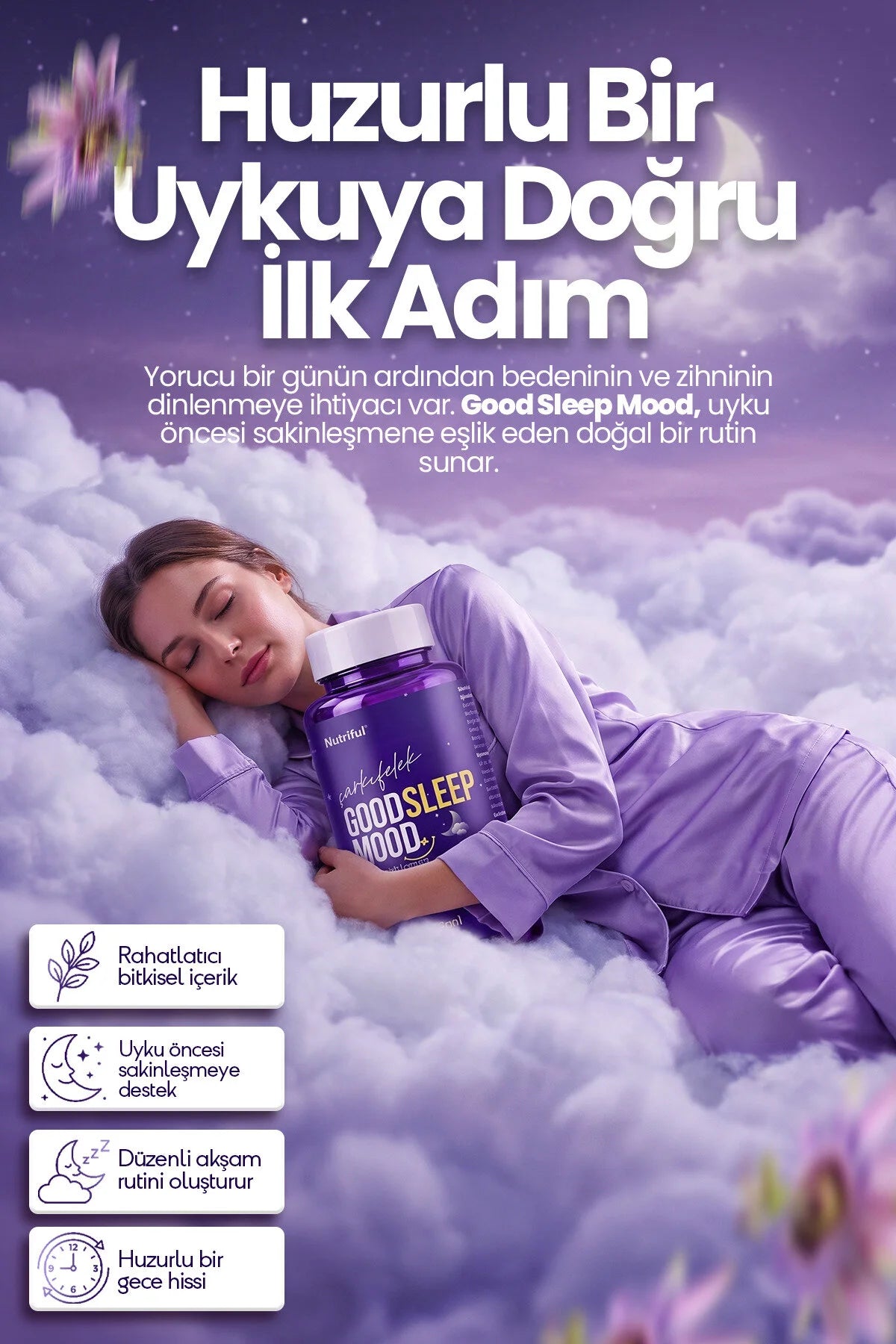 Nutrifull Good Sleep Mood – Kruiden Shot met Passiebloem, Valeriaan & Citroenmelisse – Bosvruchtensmaak – 10 x 30 ml