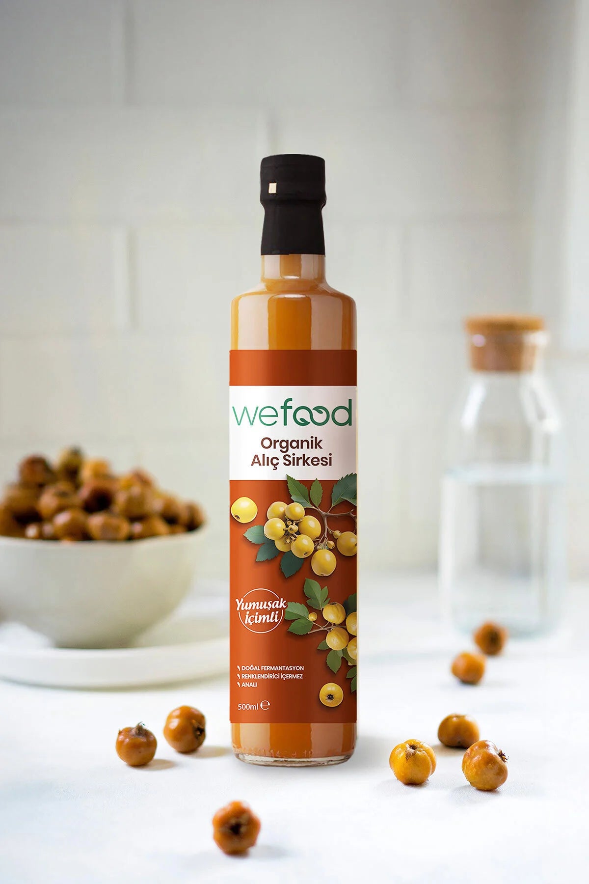 Wefood Meidoornazijn – 100% Alıç Sirkesi – Natuurlijk Gefermenteerde Meidoornazijn – 500 ml