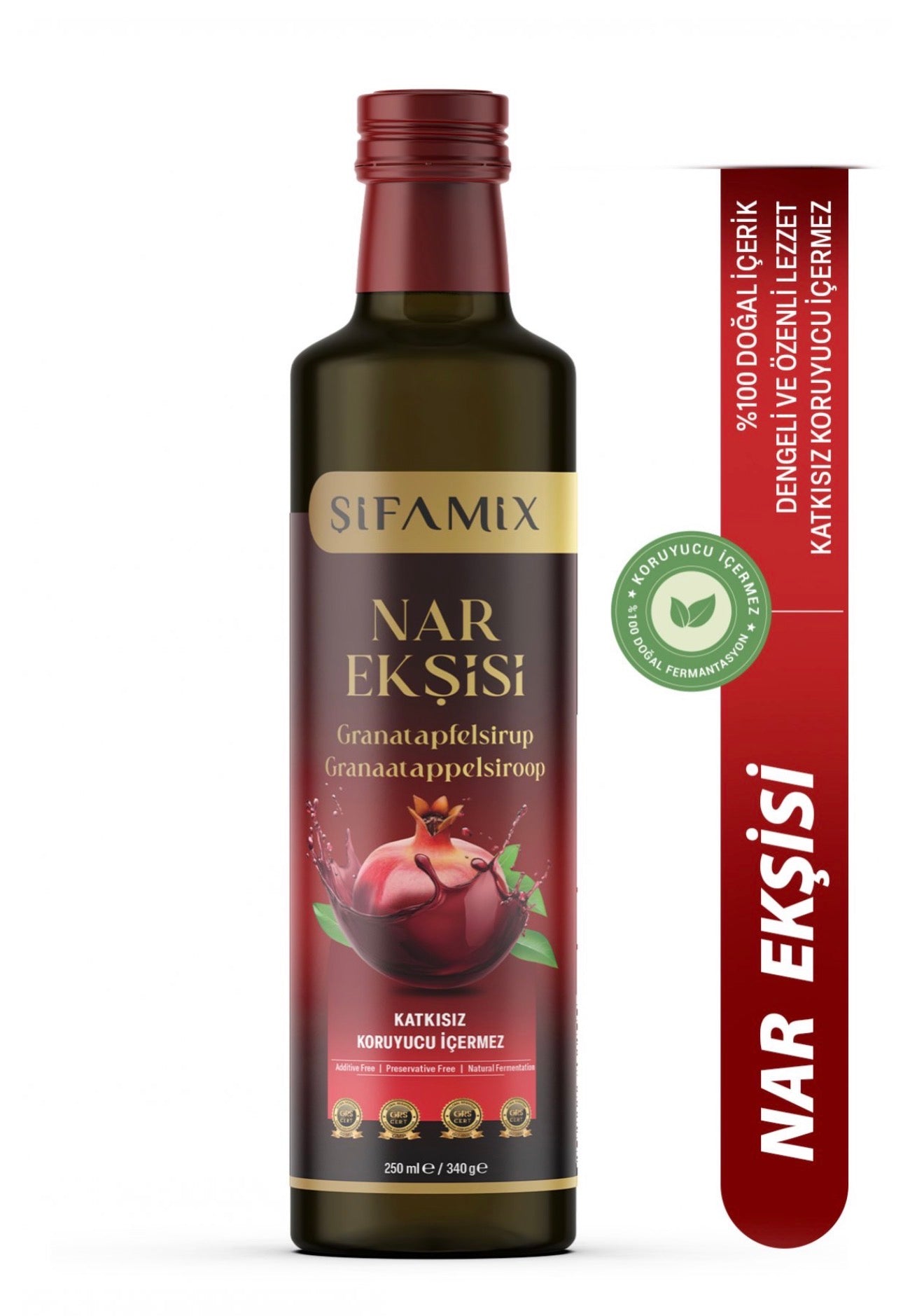 Şifamix Nar Ekşisi – Natuurlijke Granaatappelsiroop 340g | Zonder Toevoegingen
