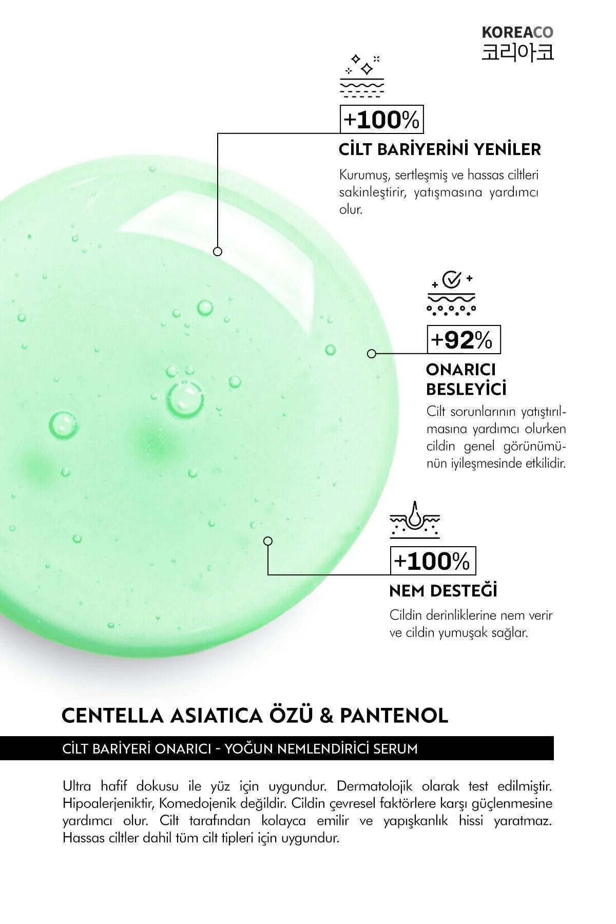 Koreaco - Restorative Ampoule | Serum | Pure Centella Asiatica | Panthenol | Hydrateert en Kalmeert de huid | Herstellende, verhelderende, 24-uurs hydraterende ampul | 50 ml |