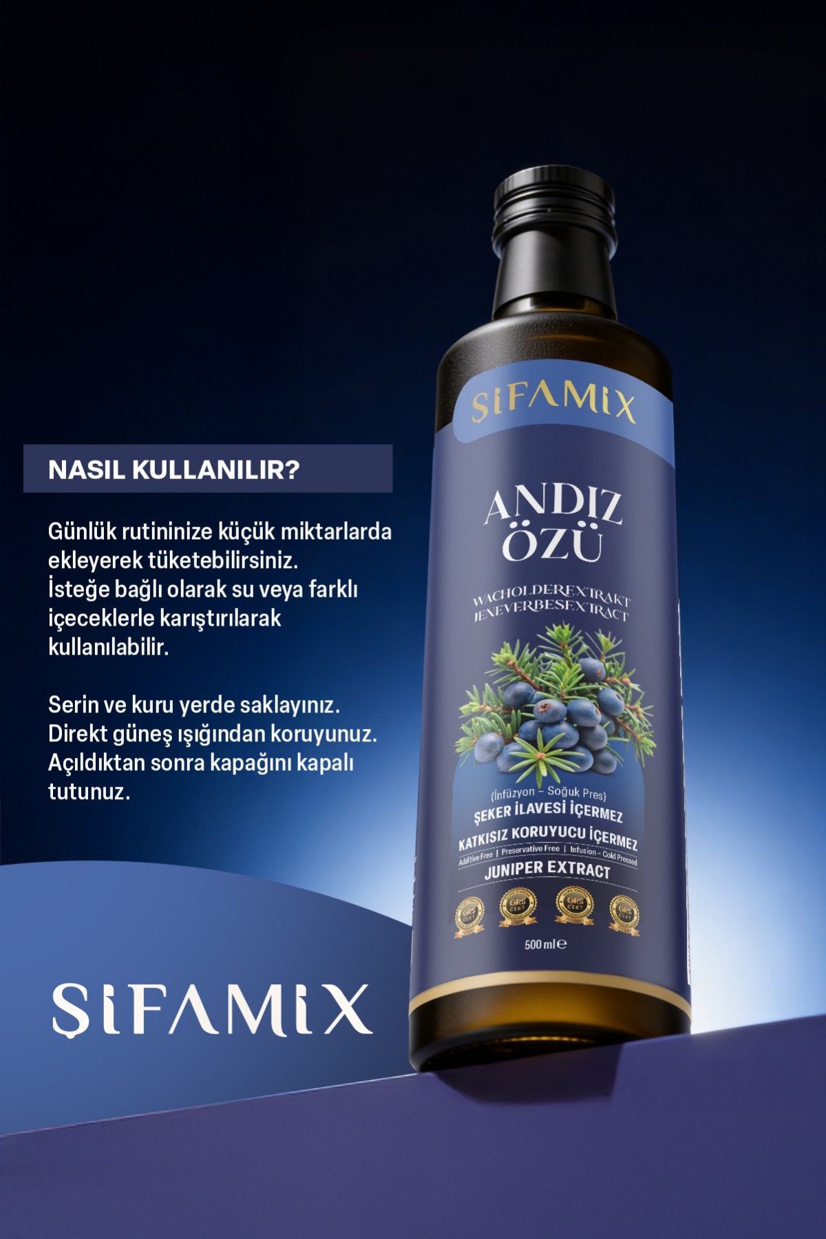 Şifamix Andız Özü – Natuurlijke Jeneverbessen Extract 350g | Zonder Toegevoegde Suiker