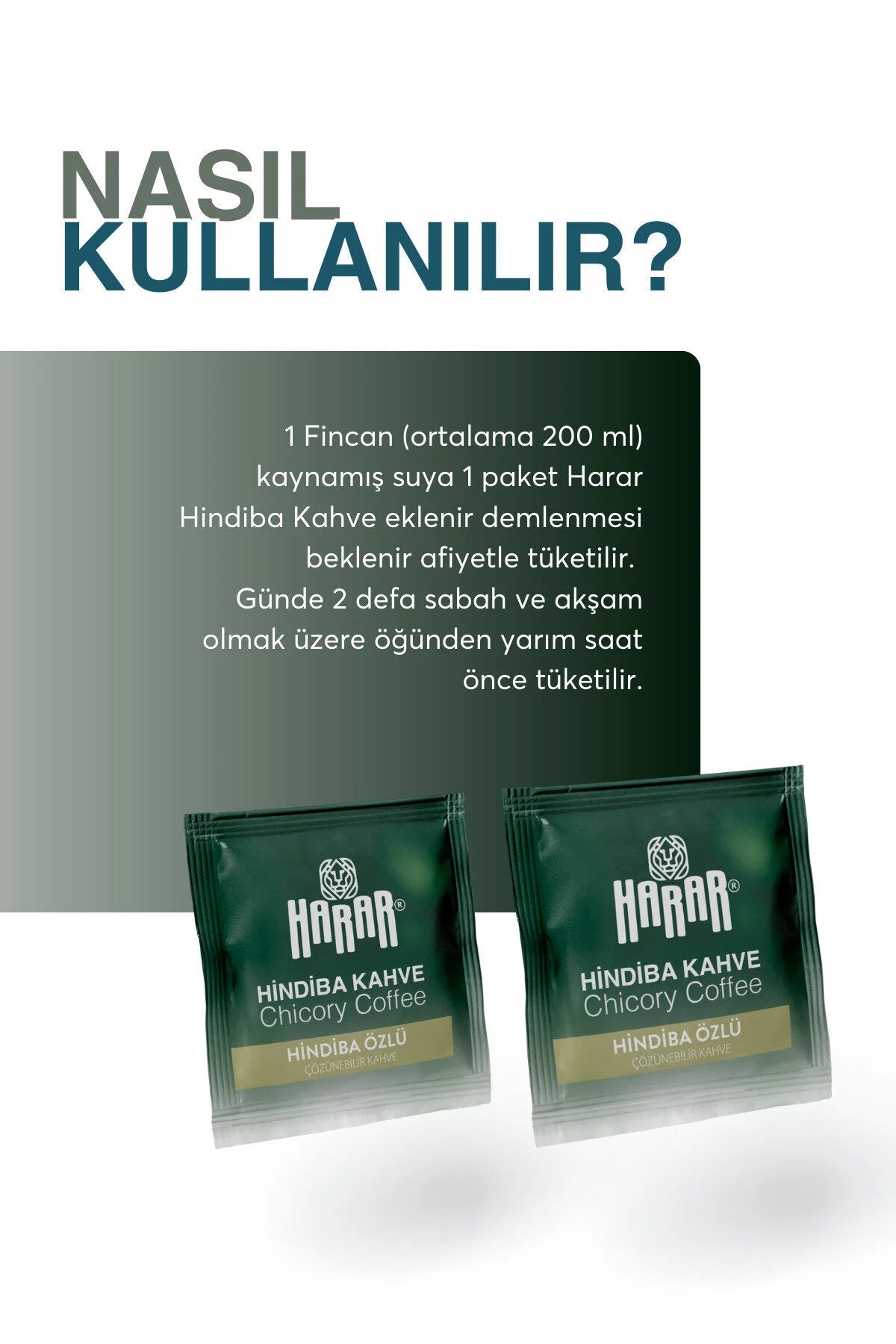 Harar Hindiba Kahve – Cichoreikoffie met Instant Koffie – Oplosbare Koffie – 30 Sachets x 3 g – 90 g