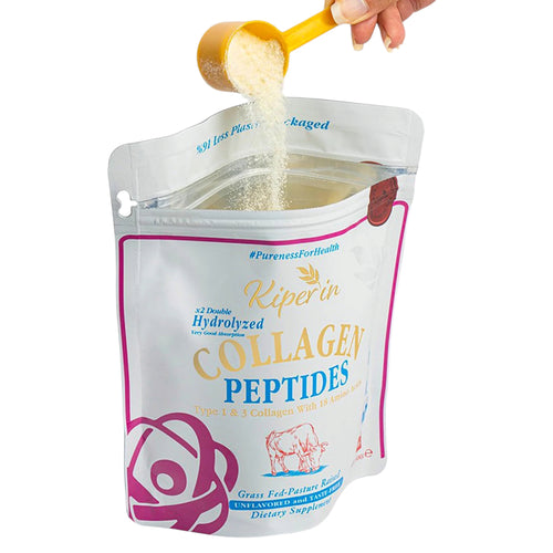 Kiperin Collagen Peptides – Gehydrolyseerd Rundercollageen Type 1 & 3 – 10 g Collageenpeptiden per Portie – Naturel – 300 g