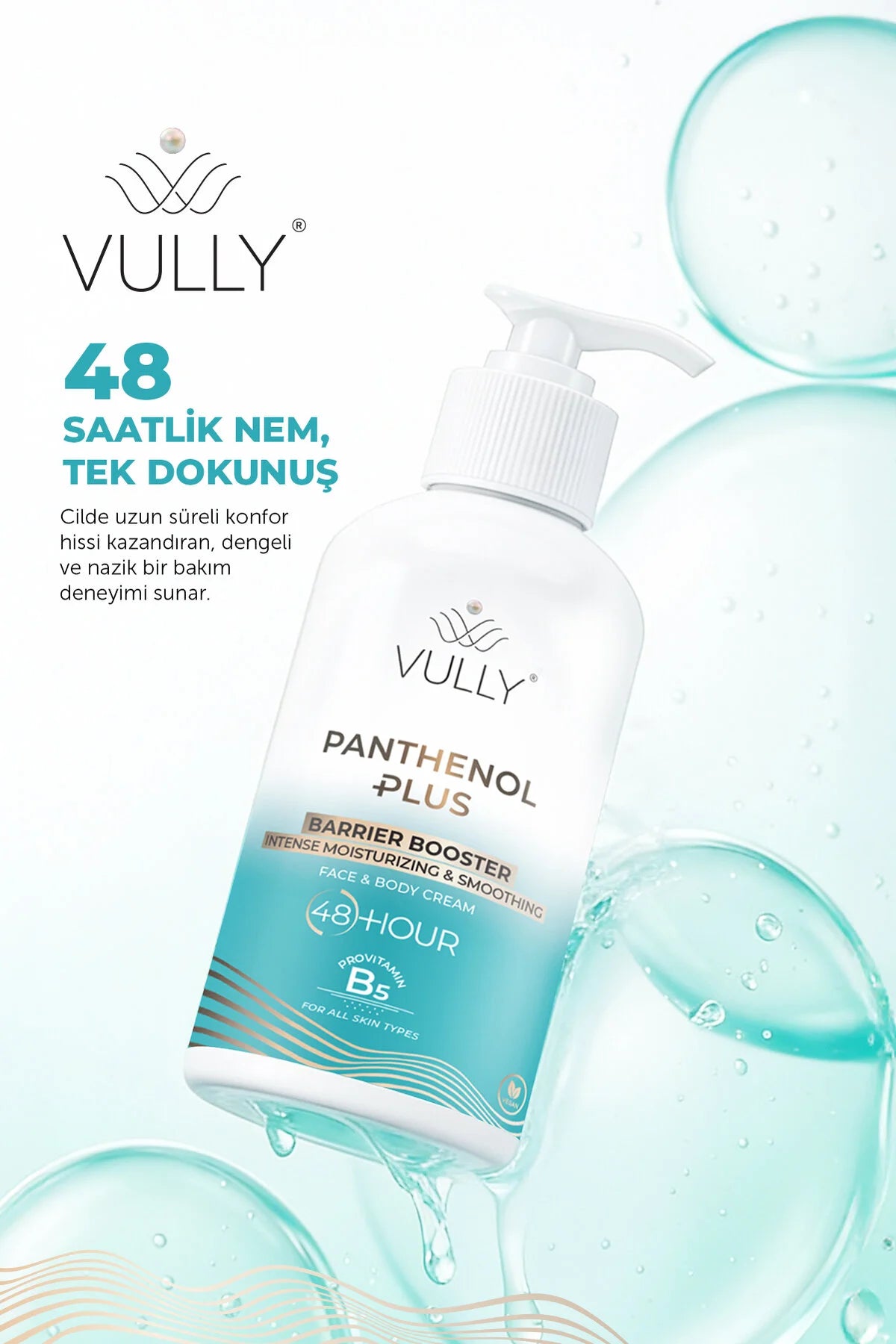 Vully Panthenol Plus Barrier Booster Gezichts- en Lichaamscrème met Provitamine B5 - 48 Uur Hydratatie