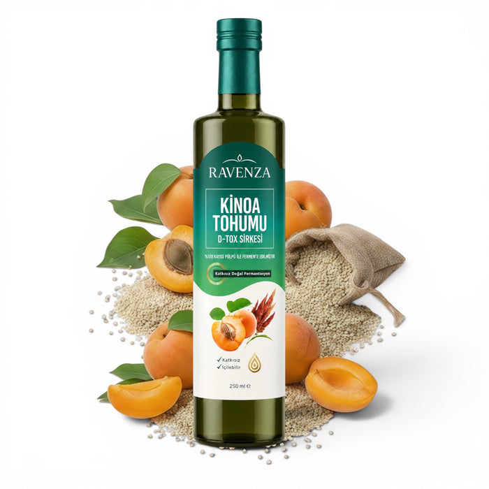 Ravenza Gefermenteerde Quinoa (Kinoa Tohumu) Azijn 250 ml – Drinkazijn met Abrikozenpulp – Natuurlijk Gefermenteerd