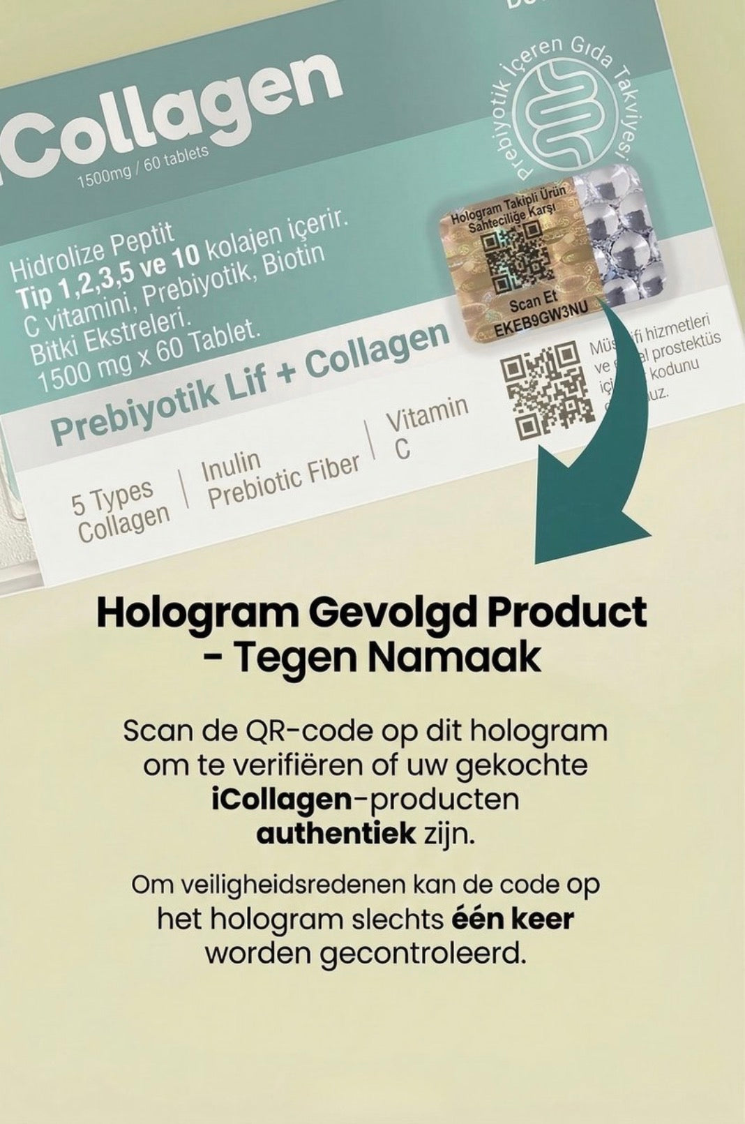 Doctamin iCollagen Collageen Tabletten 1500 mg met Vitamine C – 60 Tabletten
