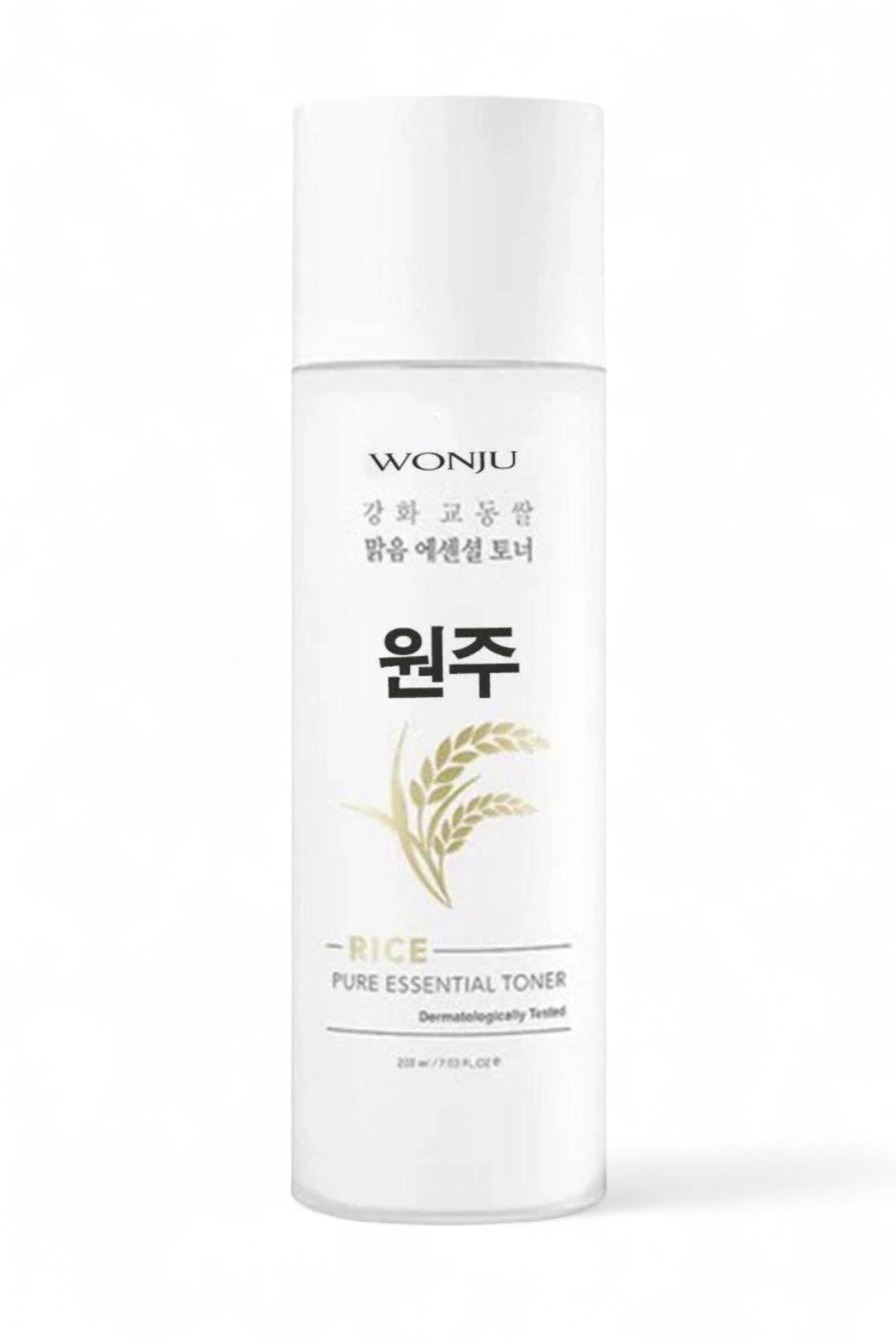 Wonju Rice Pure Essential Toner – Verhelderende & Hydraterende Gezichtstoner – Rijstextract, Rijstgist, Niacinamide, Panthenol & Allantoïne – Tegen Vlekken – 200 ml