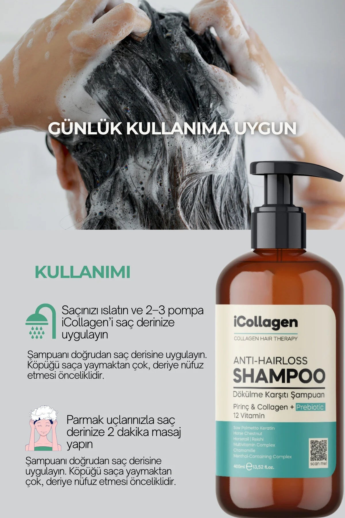 iCollagen Anti-Hairloss Shampoo | Collagen Hair Therapy