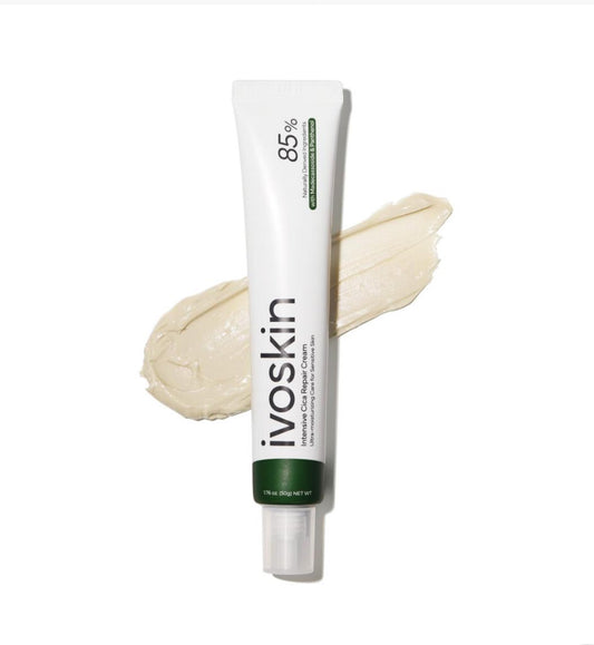 Ivoskin Intensive Cica Repair Cream Ultra-Moisturizing Care for Sensitive Skin with Centella Asiatica Madecassoside Panthenol Ceramides Hyaluronic Acid - Herstellende Creme - Ultra-Hydraterende verzorging voor gevoelige huid - Diepe hydratatie - 50gr