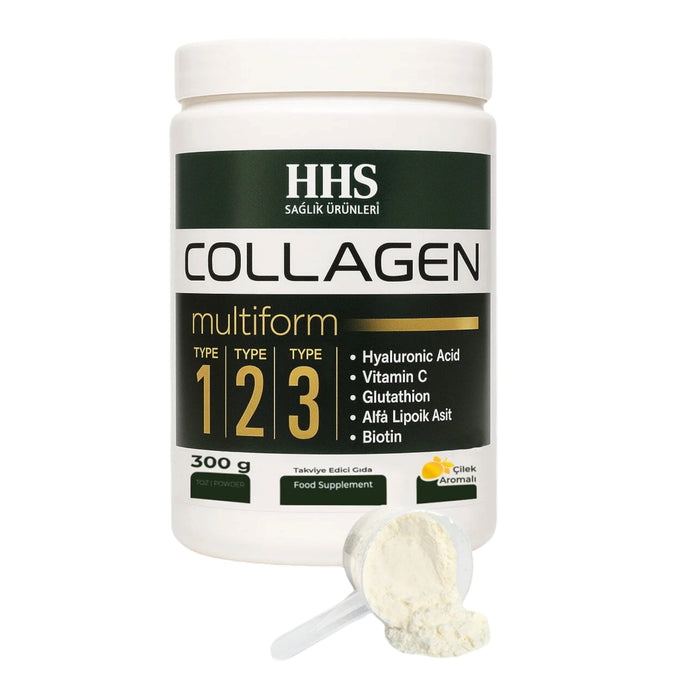 HHS Collagen Multiform Type 1-2-3 – 300 g | Aardbeiensmaak