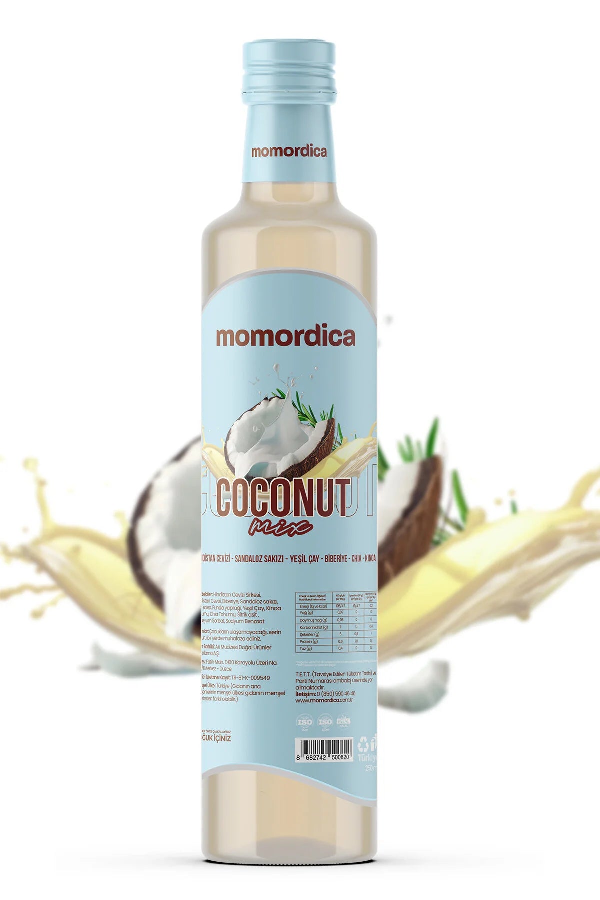 Momordica Coconut Mix - Verfrissende Kokosdrank met Groene Thee / Chia & Quinoa / Sandalozhars & L-Carnitine - 1 Fles van 250 ml