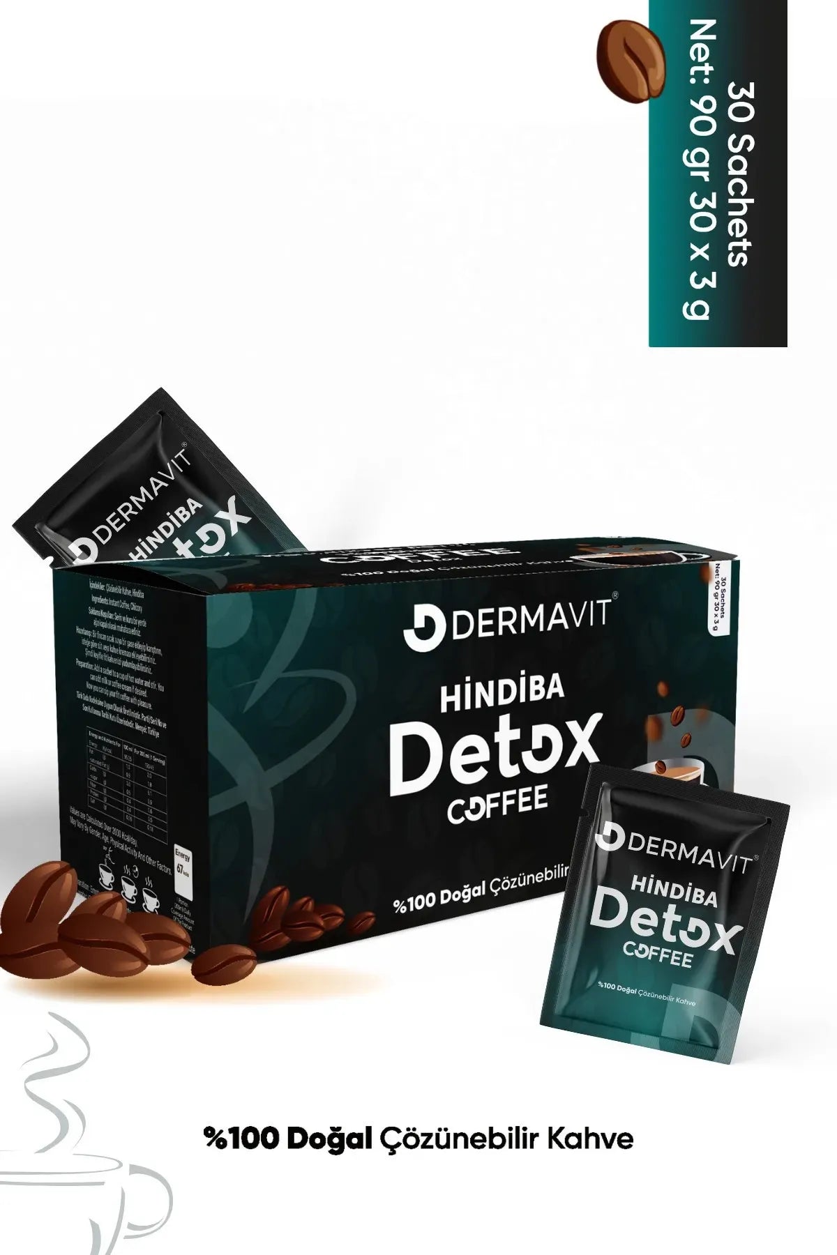 Dermavit Hindiba Detox Form Koffie met Chiazaad 30 stuks