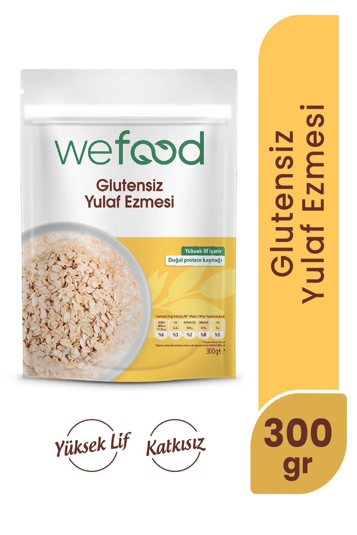 Wefood Glutenvrije Havervlokken Fijn Gemalen 300 g - Glutenvrij - Vegan - Rijk aan Vezels - Natuurlijke Eiwitbron