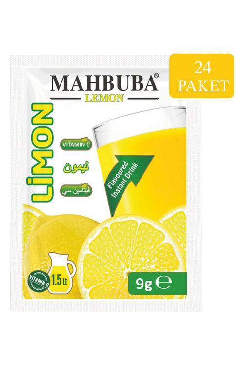 Mahbuba Lemon Instant Drink Powder 24 Sachets | Citroen Drankpoeder met Vitamine C | 1,5 Liter