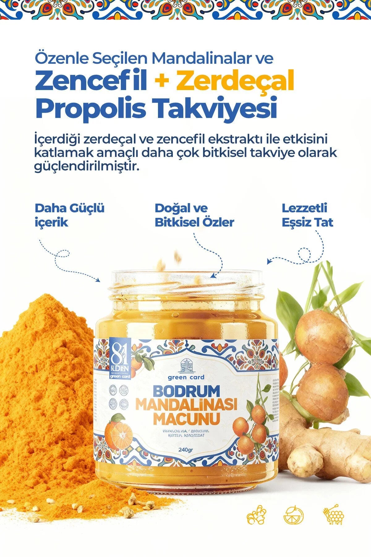 81 ILDEN Bodrum Mandarijnen Pasta 240g – Natuurlijke Energie & Immuun Ondersteuning met Gember, Kurkuma & Vitamine C