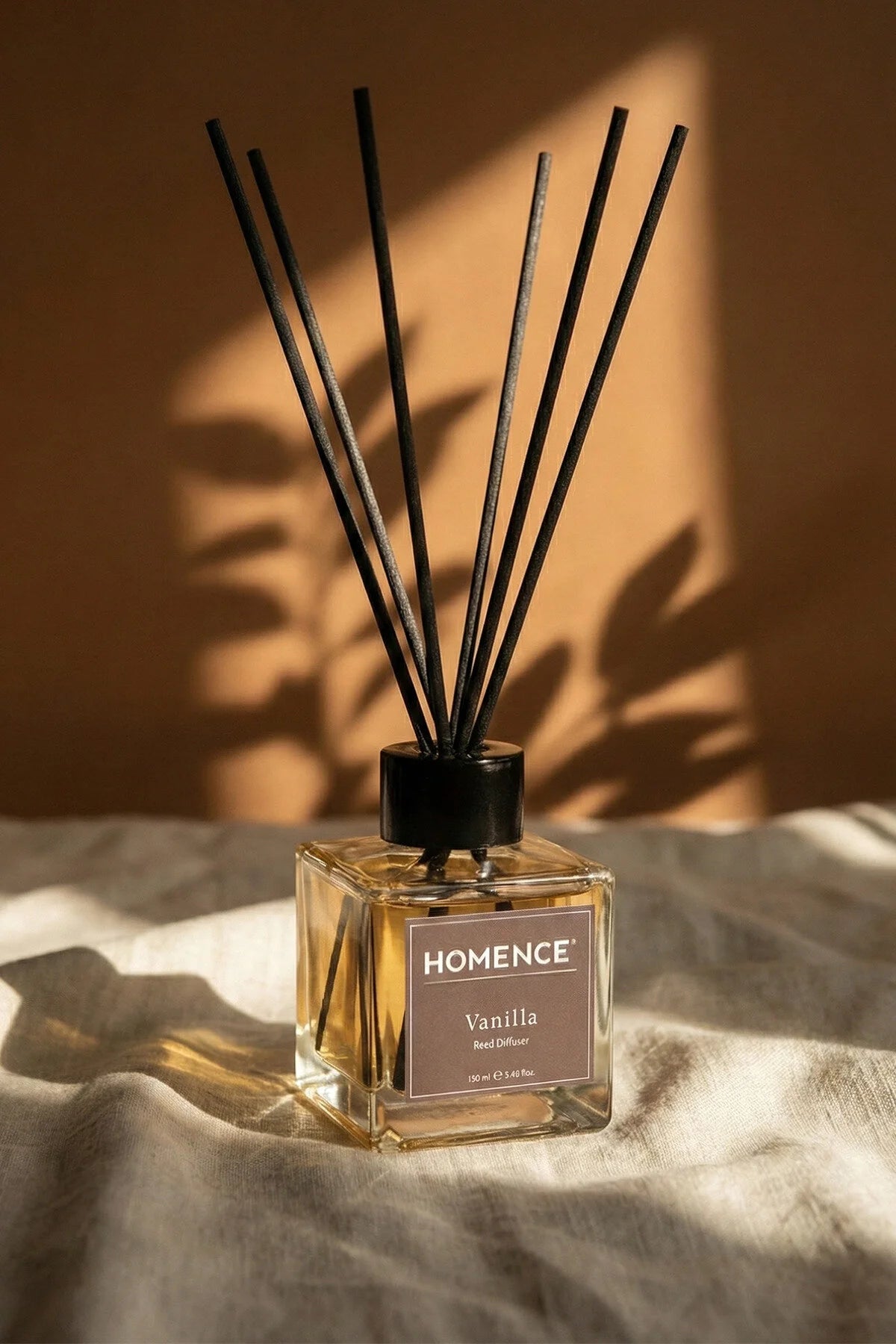 HOMENCE Vanilla Reed Diffuser 100 ml – Geurstokjes Vanille – Huisparfum – Zoete & Warme Geur