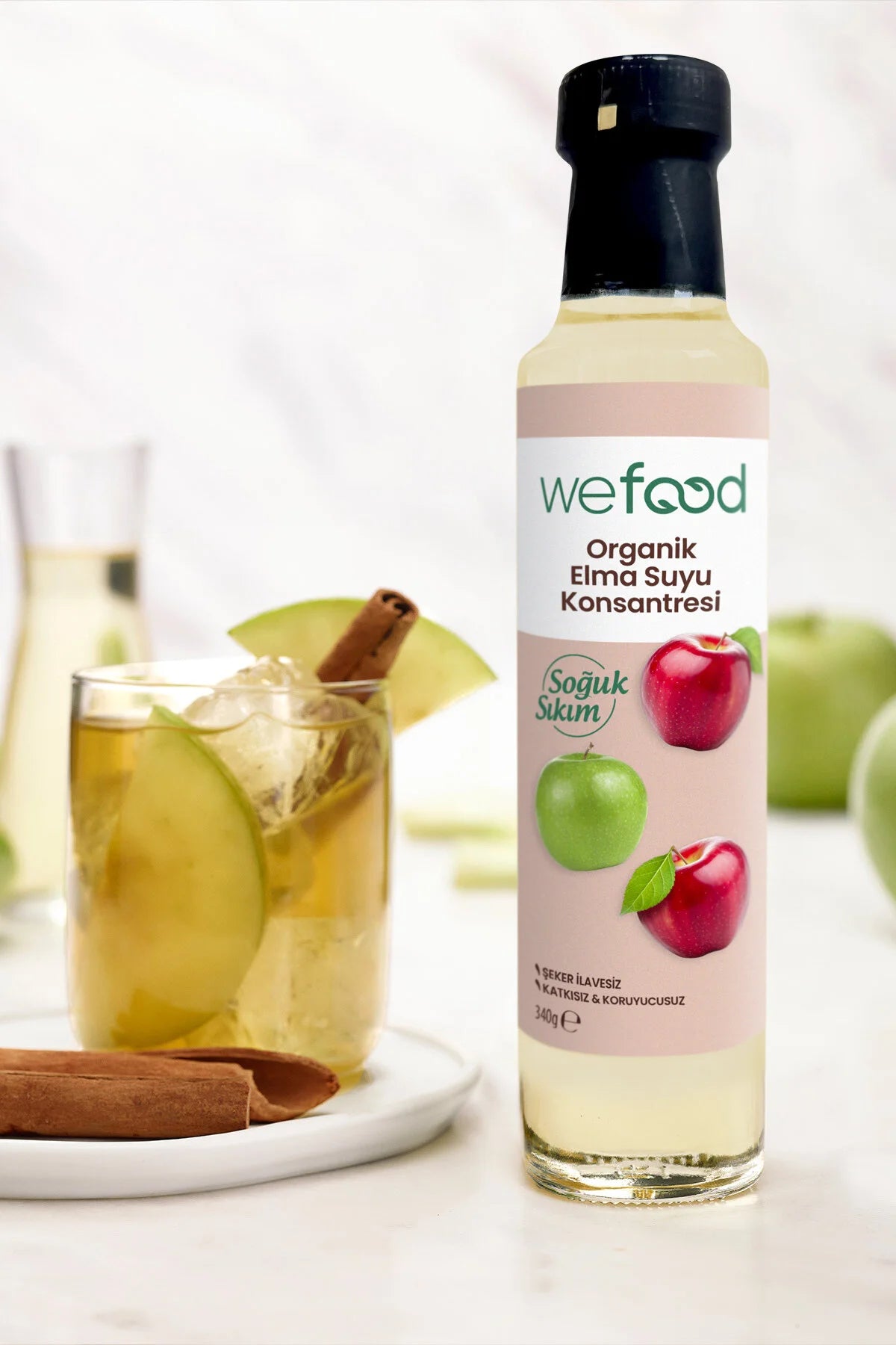 Wefood Biologisch Appelsapconcentraat – 100% Appel – Koudgeperst – Zonder Toegevoegde Suiker – Zonder Additieven & Conserveringsmiddelen – 340 g