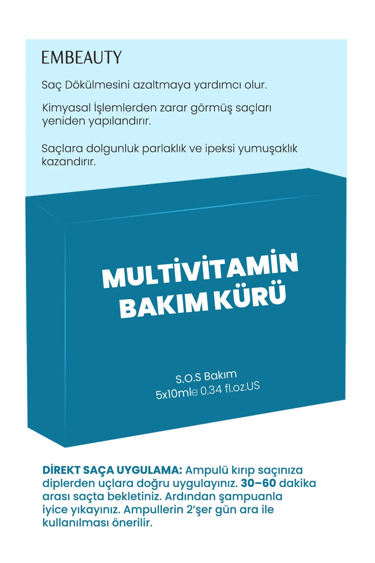 Embeauty Multivitamin Haarverzorgingskuur Ampullen – Collageen & Proteïne Haarherstel 5x10 ml