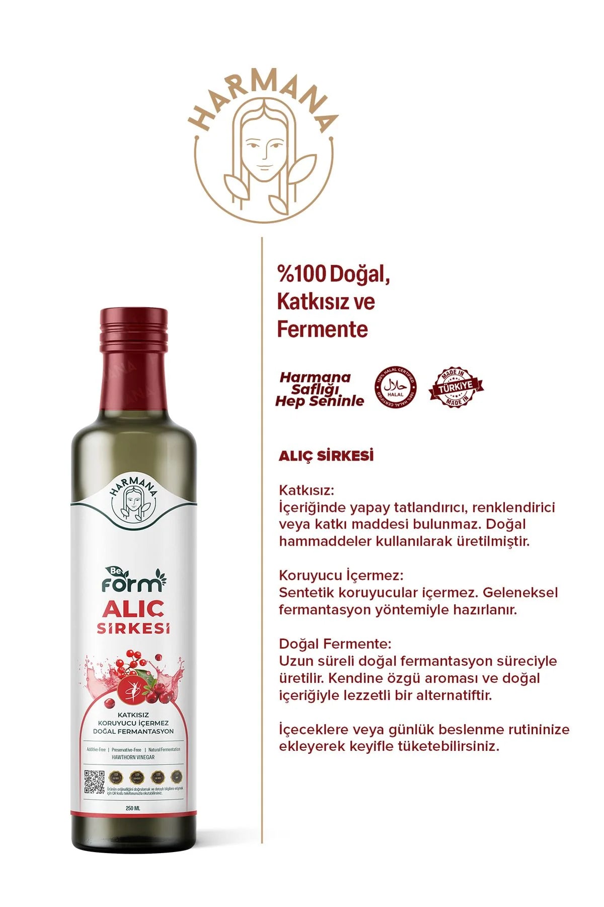 Harmana Be Form Meidoornazijn – Alıç Sirkesi – 250 ml