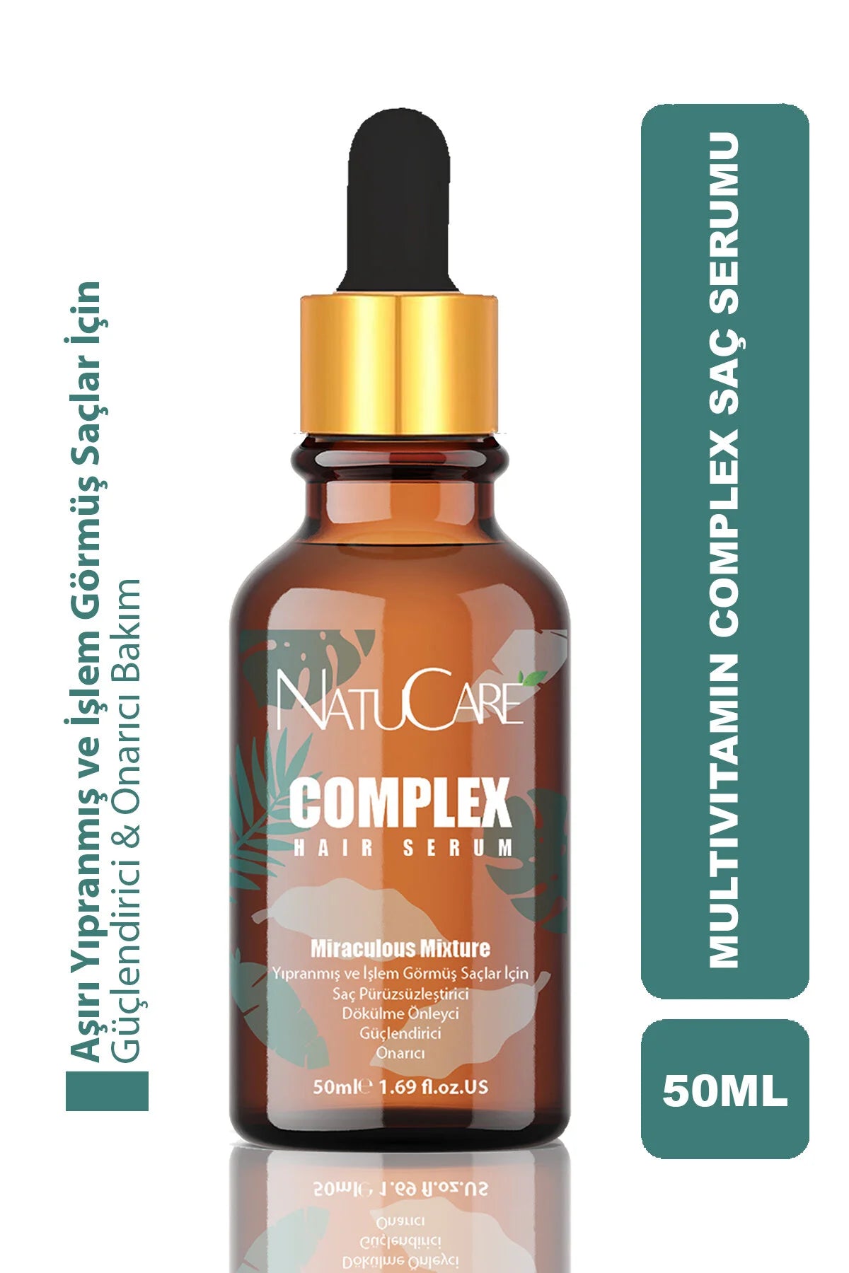 Natucare Complex Hair Serum - Versterkend & Herstellend Haarserum - Anti-Haaruitval - Effectief tegen breuk - Voor Droog en Beschadigd haar - Dagelijks gebruik - 50 ml