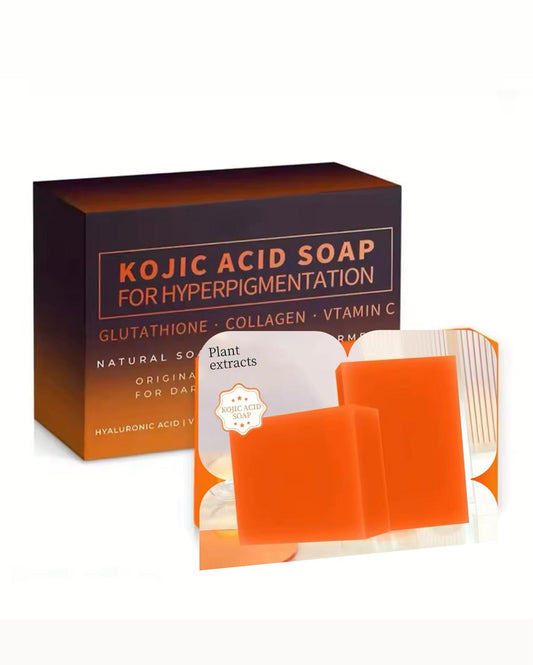 Kojic Acid Soap for Hyperpigmentation - Natuurlijke Huid Whitening Zeep voor diepe gezichts- en lichaamshuidreiniging - Collageen - Vitamine E - Honing - Citroen - Kurkuma - Shea Boter & Olijfolie - Vitamine C - 100% Biologisch (2 stuks)