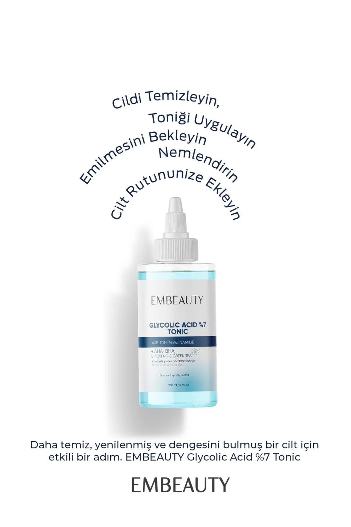 Embeauty Glycolic Acid 7% Tonic 200 ml – AHA BHA Exfoliërende Toner