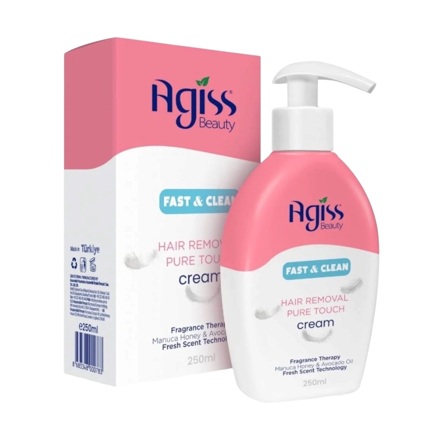 Agiss Fast & Clean Hair Removal Cream 250ml | Ontharingscrème met Manuka Honing & Avocado Olie