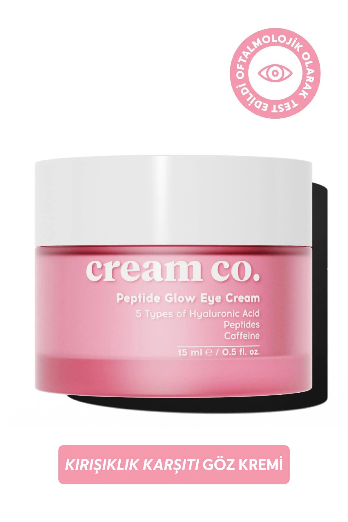 Cream Co. Peptide Glow Eye Cream – Oogcrème met 5 Soorten Hyaluronzuur, Peptiden & Cafeïne – 15 ml