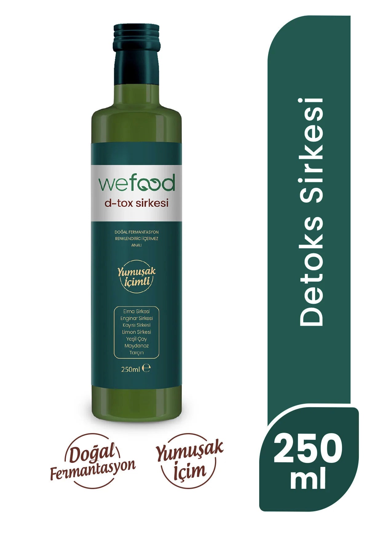 Wefood D-Tox Azijn – Azijnmix met Appel, Artisjok, Abrikoos & Citroen – Groene Thee, Peterselie & Kaneel – 250 ml