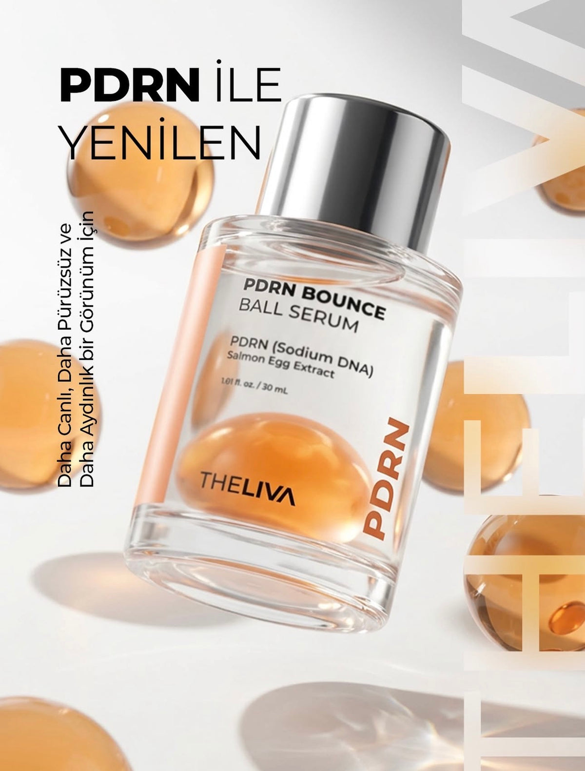 Theliva PDRN Bounce Ball Serum – Gezichtsserum met PDRN, Zalm Ei-Extract, Hyaluronzuur & Centella Asiatica – 30 ml