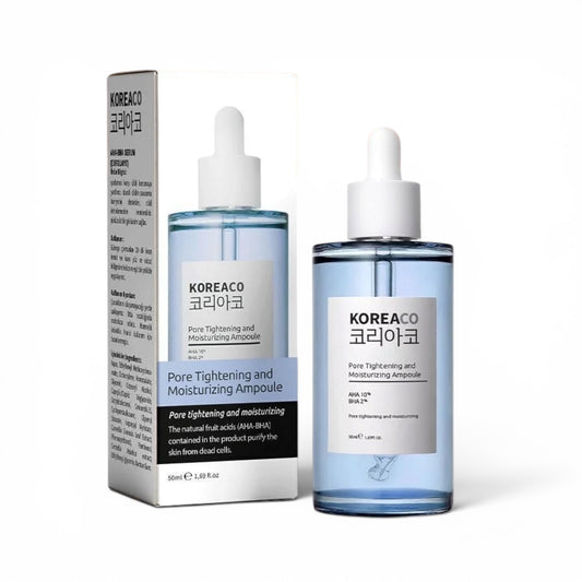 Koreaco - Pore Tightening And Moisturizing Ampoule | AHA & BHA Revitaliserende & Poriënverstrakking & Hydratatie | VEGAN | 50 (ml.) |