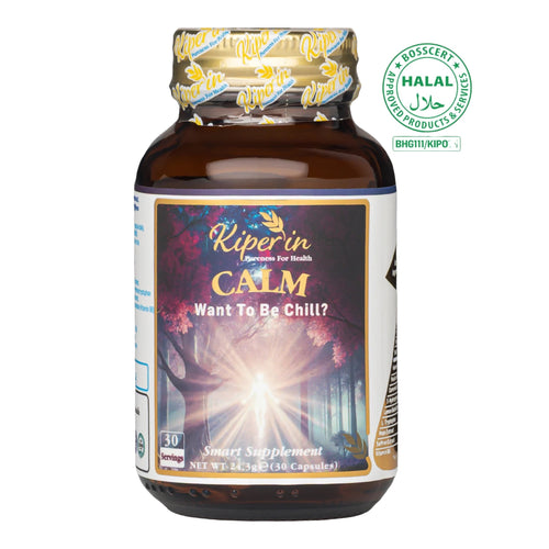 Kiperin Calm 30 Capsules | Valerian, Passiflora, 5-HTP & L-Tryptophan | Met Melissa, Kamille en Saffraan Extract