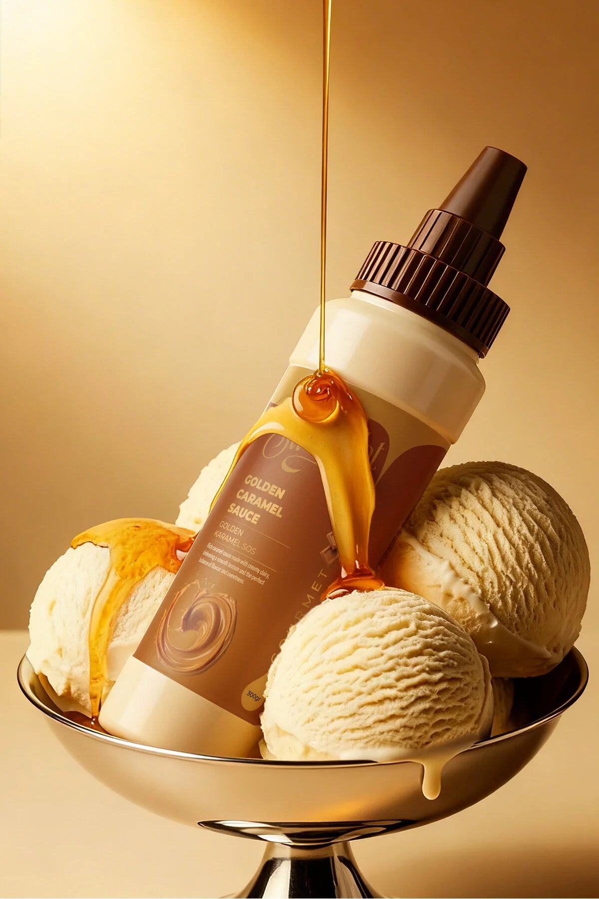 Swedent Golden Caramel Saus – Witte Chocoladesaus met Karamelsmaak – Voor Koffie, Desserts, Pannenkoeken & IJs – 300 g