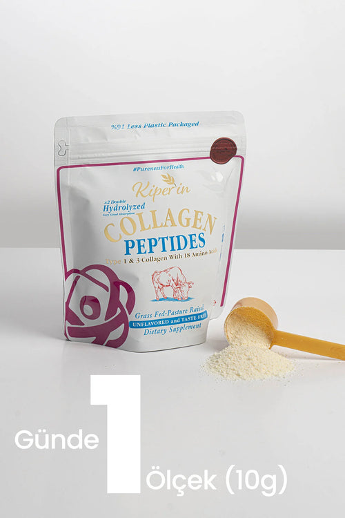Kiperin Collagen Peptides – Gehydrolyseerd Rundercollageen Type 1 & 3 – 10 g Collageenpeptiden per Portie – Naturel – 300 g