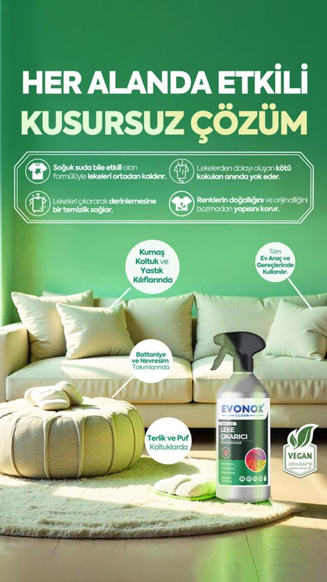 Evonox Clean Vlekkenverwijderaar – Stain Remover voor Textiel en Stoffen – Kleurbeschermend – 750 ml