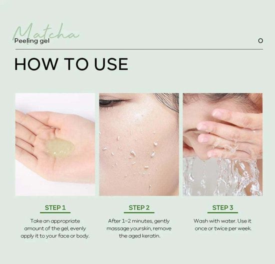 Laikou - Matcha Gezichtsscrub Exfoliërende Gel - Natuurlijke exfoliërende reiniger - Hydraterende lichaamsscrub - Diepe reiniging voor een droge huid - Mee-eters & acne-gezichtspeelinggel - Voor Alle Huidtypen - 60 g