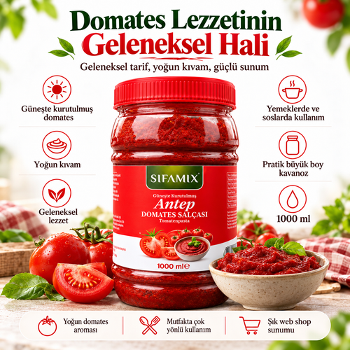 Şifamix Tomatenpasta – Traditionele Tomatenpuree met Zout – Voor Sauzen, Soepen & Warme Gerechten