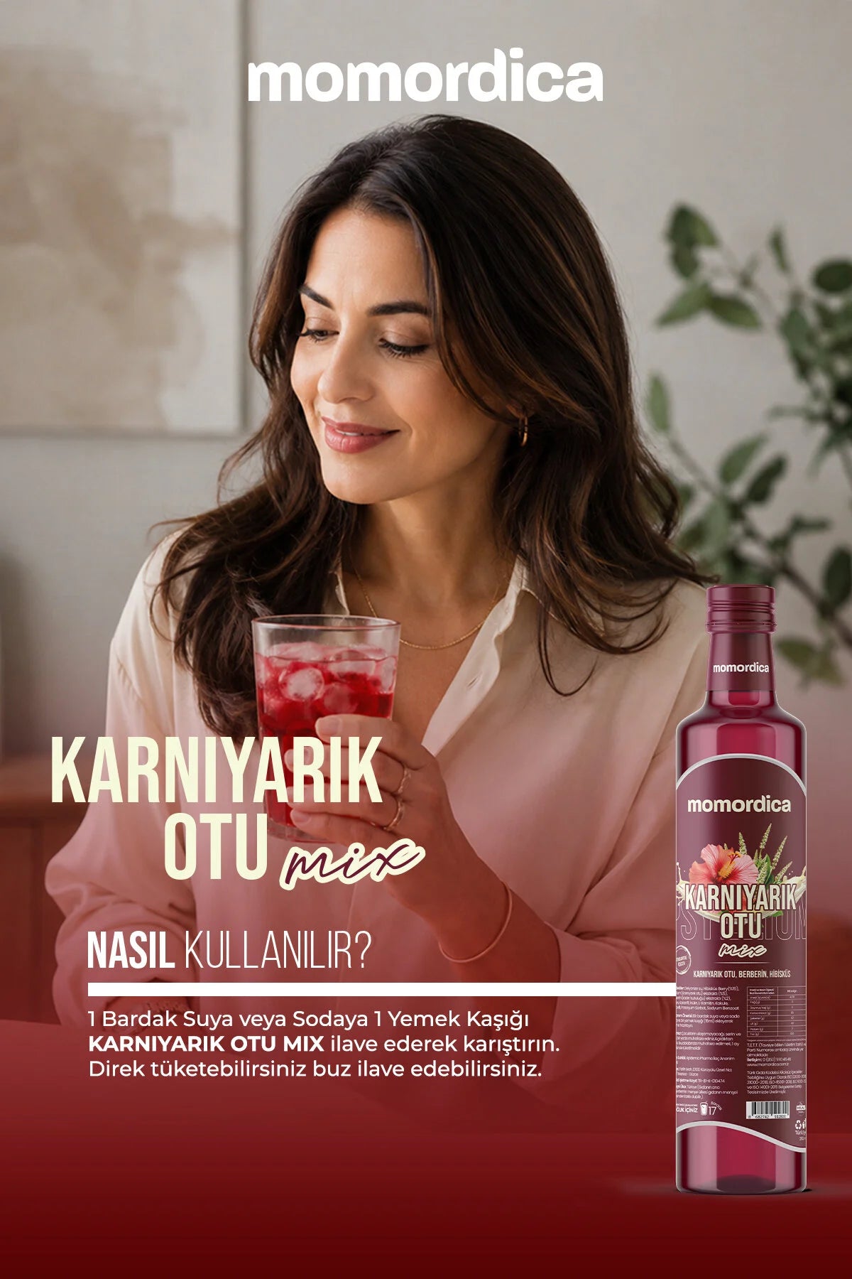 Momordica Psyllium & Berberine Kruidendrank met Hibiscus (Karnıyarık otu Mix)– Geconcentreerde Drank – 250 ml