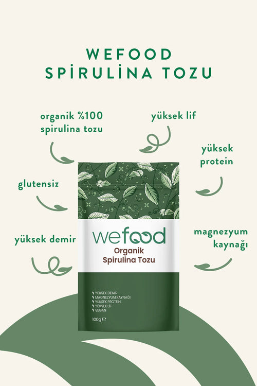 Wefood Spirulina Poeder – 100% Spirulina – Vegan – Eiwitrijk & Vezelrijk – 100 g